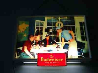 Scarce 1958 Vtg Budweiser Beer Light Bar Sign Nautical Yacht Boat House Captain