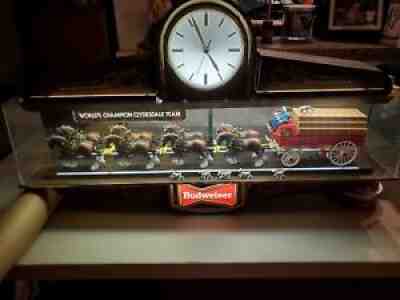 Vintage Budweiser Bar Clock - Champion Clydesdale Team and wagon (excellent)