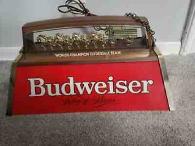 Vintage Rare Original Budweiser Billiard Light Clydesdale Team Beer Pool Table