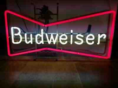 (VTG) 1950s BUDWEISER BEER BOW TIE NEON LIGHT UP SIGN ANHEUSER BUSCH RARE