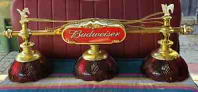 Vintage Unique Budweiser Beer Pool Table Light Up Bar Game Room Billiards Sign