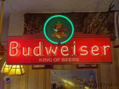 Classic Budweiser Marquee Iconic Logo Neon Beer Sign Bar Light St Louis Street