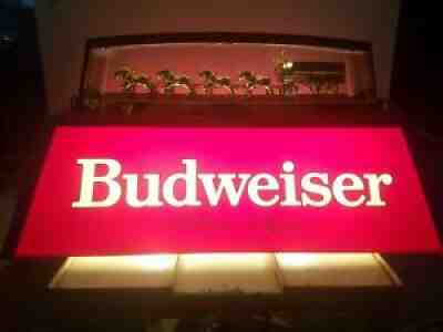 VINTAGE 80's BUDWEISER POOL TABLE LIGHT CLYDESDALE TEAM * AWESOME CONDITION*