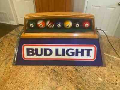 Bud Light Pool Table Light With Pool Balls Vintage EUC Very clean see photos.