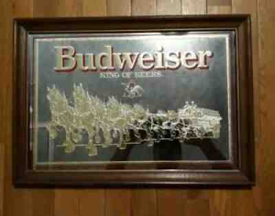 1988 Budweiser Gold Clydesdale Horse Mirror Bar Sign 21