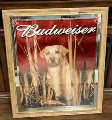 Budweiser Yellow Lab Hunting Dog Beer Mirror