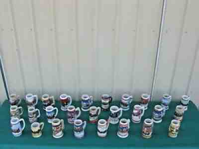 Lot of 27 Budweiser Beer Stein Mugs Ceramarte Brazil Series Anheuser Busch