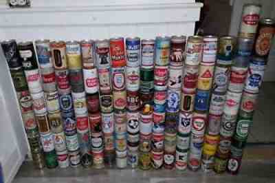 102 VINTAGE BEER CAN COLLECTION LOT BUDWEISER TENNENTS SCHMIDT MOXIE PABST BLITZ