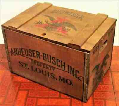 Vintage Anheuser-Busch Centennial 1876-1976 Hinged Wooden Beer Crate