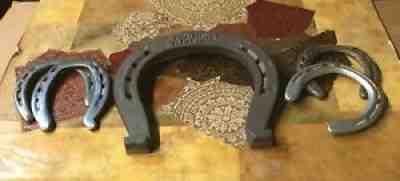 Large Budweiser Clydesdale Horseshoe With 4 Other Brand Shoes