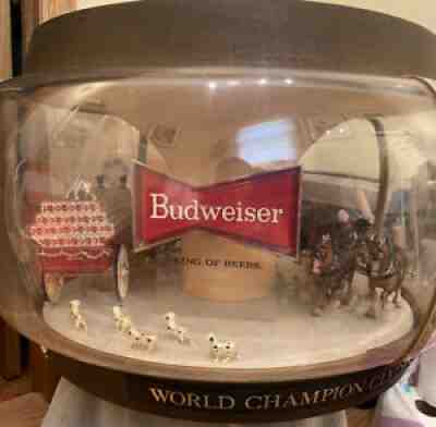 Rare ORIGINAL WORKING Budweiser Beer Clydesdale Parade Rotating Carousel Light