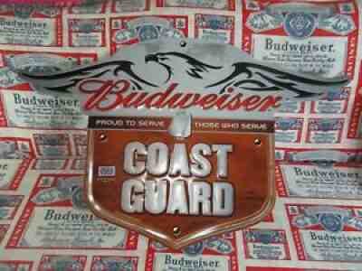 VTG 2011 BUDWEISER BUD BEER US COAST GUARD USO EAGLE IN MOTION USCG BAR PUB SIGN