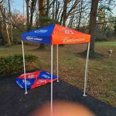 Promotional Budweiser Bud Light Canopy Tent ~ 60x60x107 inches w/ Carrying Case