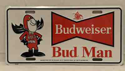 Bud Man Budweiser License Plate Beer Unused