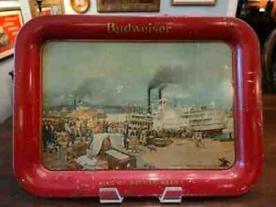 1914 BUDWEISER BEER TRAY 1930s PROHIBITION STEAMBOAT ANHEUSER-BUSCH â¤