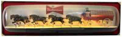 Huge BUDWEISER Beer World Champion Clydesdale Team Lighted Bar Display Wall Sign