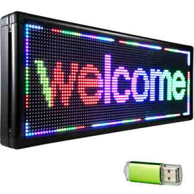 Led Scrolling Sign P10 40 x 15 inch Full Color Signs Programable For Advertising