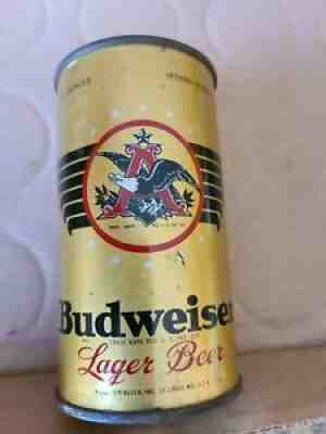 1949-1953 Gold Budweiser flat top beer can IRTP but no more Opening instruction