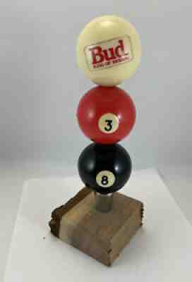 Bud Billiards Balls Beer Tap Handle Figural Budweiser Pool Balls Beer Tap Handle