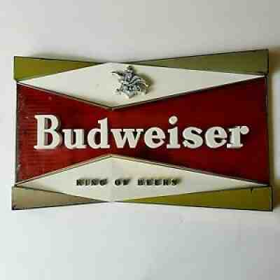 VINTAGE BUDWEISER KING OF BEERS ADVERTISING SIGN REGISTERED 1905