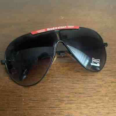 Vintage Budweiser Aviator Sunglasses Black Logo