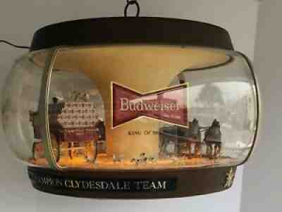 Original Working Budweiser Clydesdale Parade Rotating Carousel Lamp Beer Light