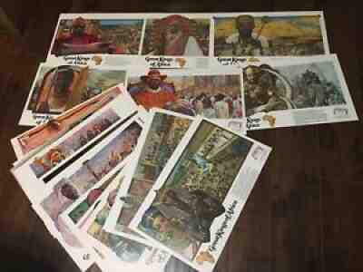 Vintage 1-28 Budweiser LOT Great Kings Queens of Africa Prints Posters 20x12.5â?