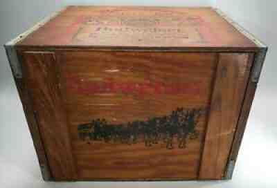 VINTAGE 1976 ANHEUSER BUSCH BUDWEISER WOOD CRATE / BUDWEISER CLYDSDALES / RARE!!