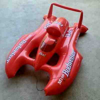 Budweiser Inflatable Power Boat Vtg 1994 Anheuser Busch Beer Store Advertisement