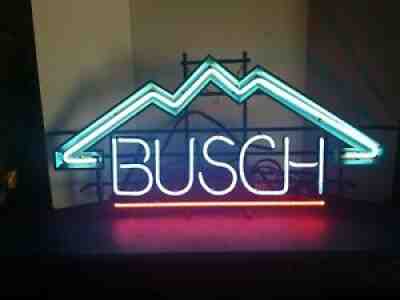 (VTG) 1980s busch beer neon light up bar sign game room man cave Budweiser