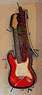 Budweiser Limited Edition Electric Guitar Neon Sign Rare Aria â??True Musicâ?