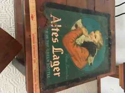 RARE Antique Altes Lager Metal Sign Breweriana