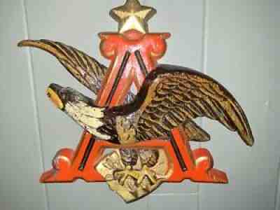 VINTAGE 1993 ANHEUSER BUSCH Eagle BUDWEISER BEER RESIN Wall PLAQUE SIGN 207-235