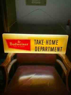 VINTAGE BUDWEISER TAKE- HOME - DEPARTMENT LIGHTED SIGN MINT