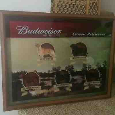 Anheuser-Busch Budweiser Outdoors Classic Retrievers Framed Picture Sign 2010