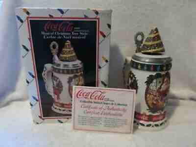 COCA COLA BUDWEISER ANHEUSER BUSCH MUSICAL CHRISTMAS TREE STEIN CS419