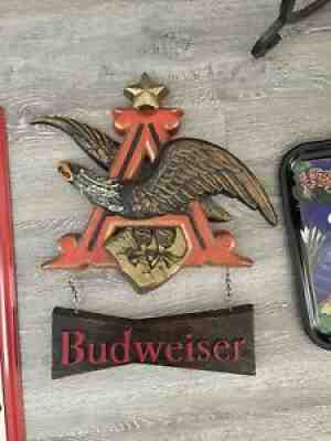 VINTAGE 1993 ANHEUSER BUSCH Eagle BUDWEISER BEER RESIN Wall PLAQUE SIGN 207-235