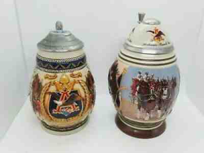 Vintage Anheuser-Busch Budweiser Charter Membership Steins 1997 & 2001 Limited