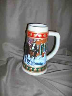 BUDWEISER HOMETOWN HOLIDAY BEER STEIN 1993 CERAMARTE