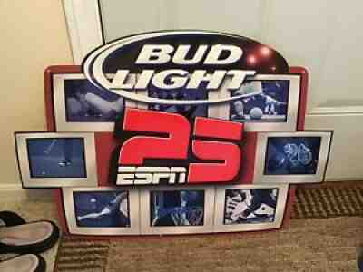 Large Bud Light ESPN Sports MLB PGA NHL NBA MLS NFL 25 Metal Sign Bedweiser B3