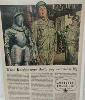 Vintage Print Advertisement Ad 1945 Anheuser Busch War Period