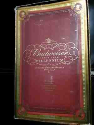 Budweiser Millenium Gift Set 4 glasses Limited Edition Blttle Vintage 1999