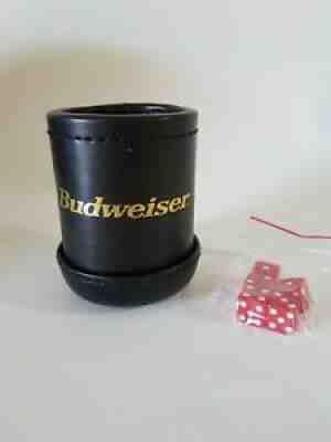 Vintage Budweiser Collectable Black Leather Dice Cup / Bar Shaker New!Dice Games