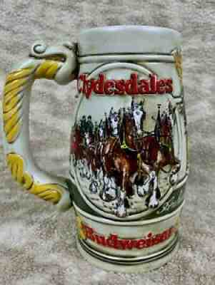 *******Vintage BUDWEISER Ceramarte 1983 Clydesdale Holiday Beer Stein Mug*******