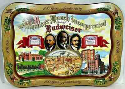 Anheuser Busch Budweiser Tray 100 Year Anniversary 18x13 Clydesdales St. Louis