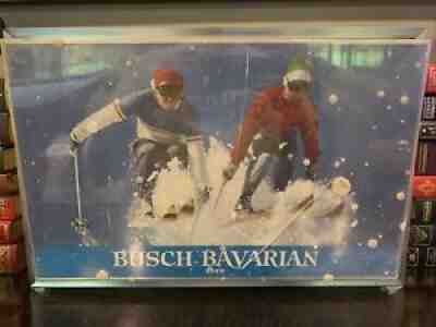 VINTAGE BUSCH BAVARIAN SKIING Lighted Sign. Tel A Sign Chicago. Approx. 18 ?x12 ?