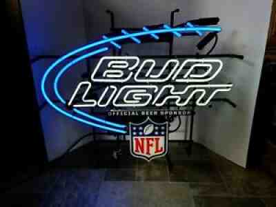 BUD LIGHT BEER NFL FOOTBALL NEON LIGHT UP SPORTS BAR SIGN GAME ROOM MAN CAVE