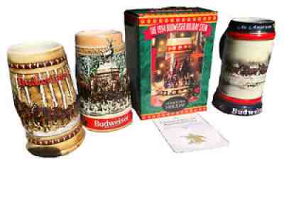 1994 Vintage Budweiser Holiday Stein Hometown Holiday Collection