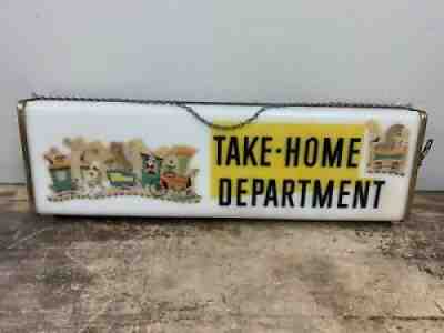 Vintage BUDWEISER Take Home Department Lighted Light Up Beer Sign