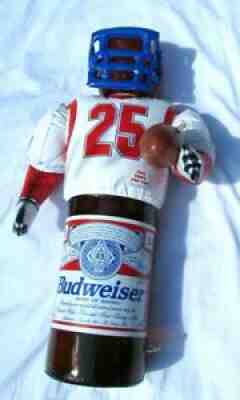 Vintage 1993 Budweiser Bud Beer #25 Football Player Bottle Inflatable NOS